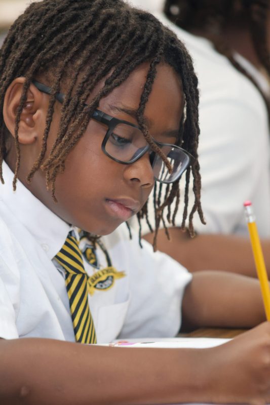 Student is learning all about reading and writing at Grant Park Christian Academy